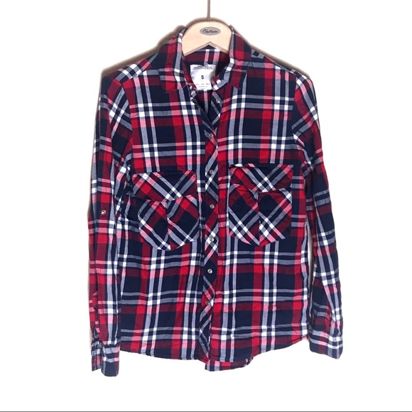 Zara Tops - ZARA 100% cotton plaid button down top size Small